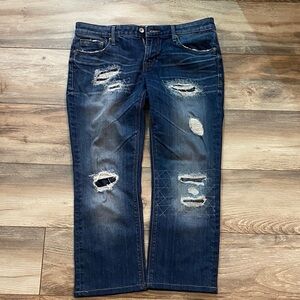 Cult of Individuality Indigo Ripped Boyfriend Jeans